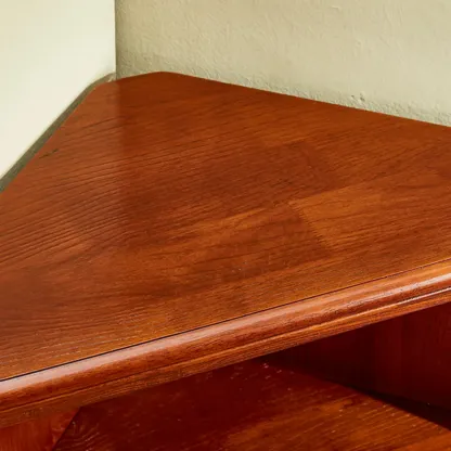 Classic Storage Corner Cabinet with Glass Doors & Shelf Image - 9