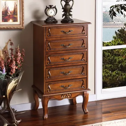 Mid-Century Solid Wood Accent Cabinet for Bedroom Storage Image - 7