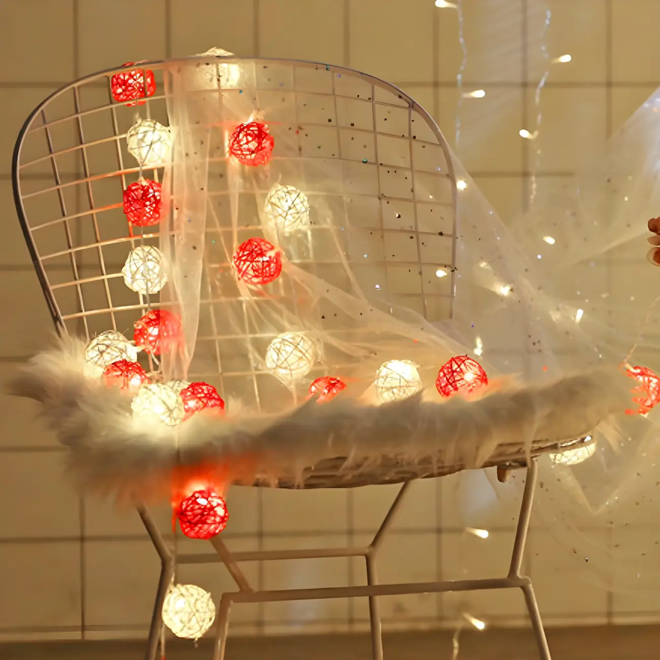 3M Lovely Rattan Ball LED String Lights for Courtyard Image - 1 | homeyfad