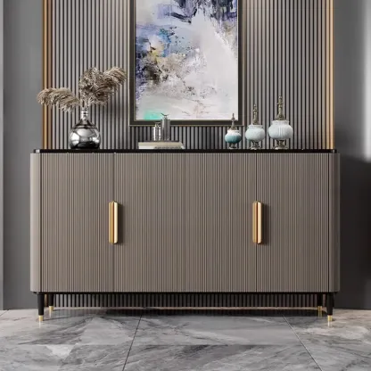 35.5" Glam Wooden Accent Cabinet for Living Room Decor Image - 5