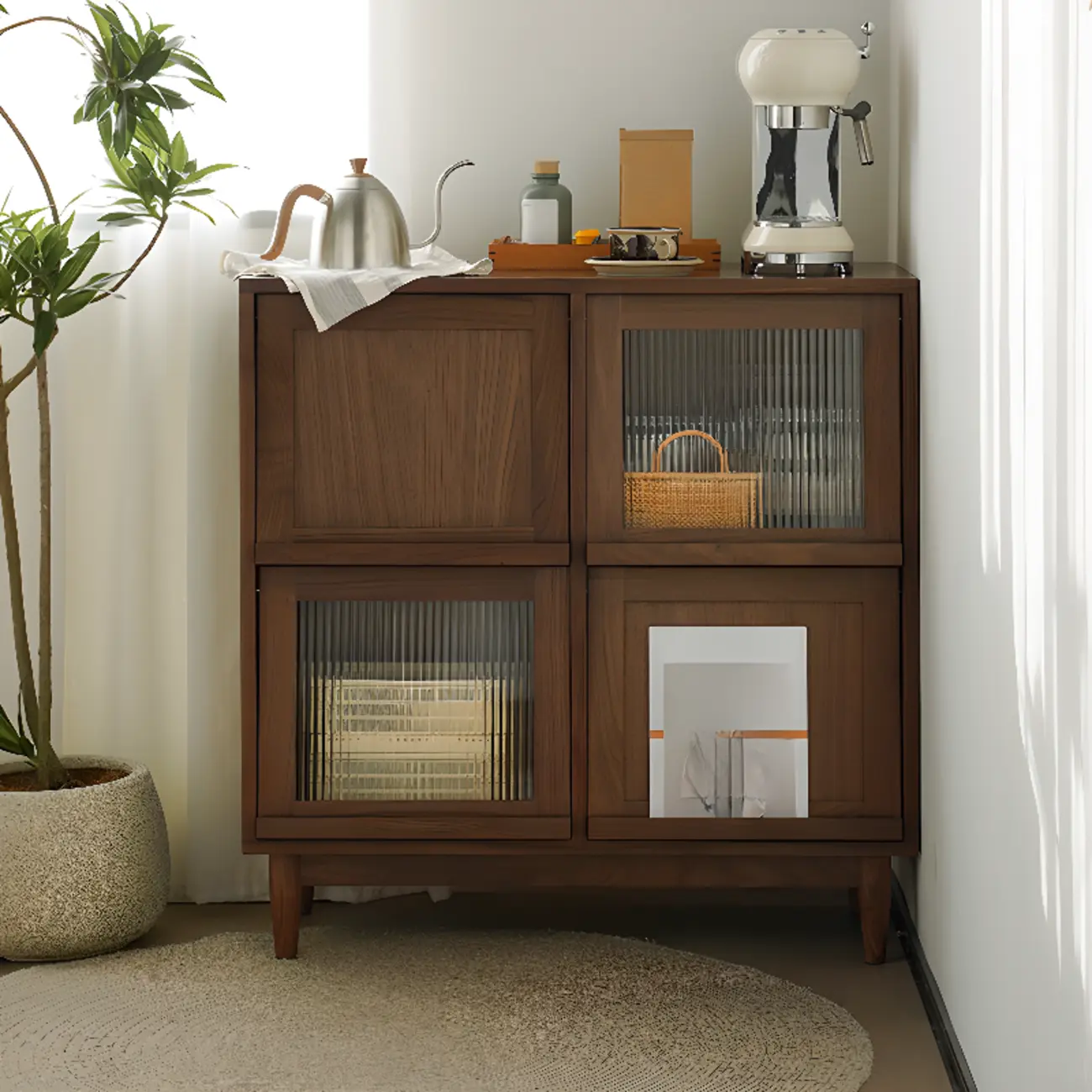 Standard Wooden Book Cabinet for Home,  Natural Finish  Image - 11 | homeyfad