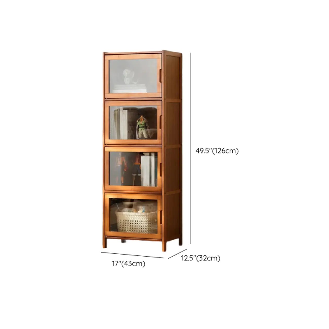 Wooden Bamboo Brown Storage Cabinets with Squared Legs Image - 33 | homeyfad
