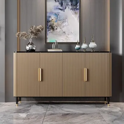 35.5" Glam Wooden Accent Cabinet for Living Room Decor Image - 6