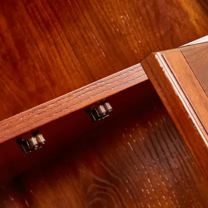 Classic Storage Corner Cabinet with Glass Doors & Shelf Image - 12