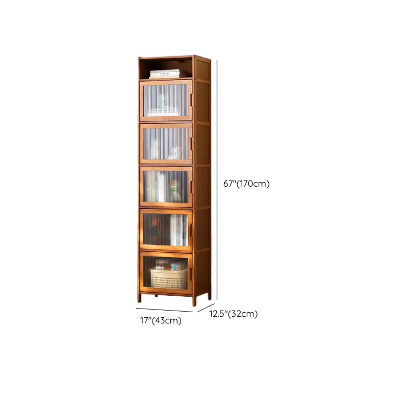 Wooden Bamboo Brown Storage Cabinets with Squared Legs Image - 35 | homeyfad