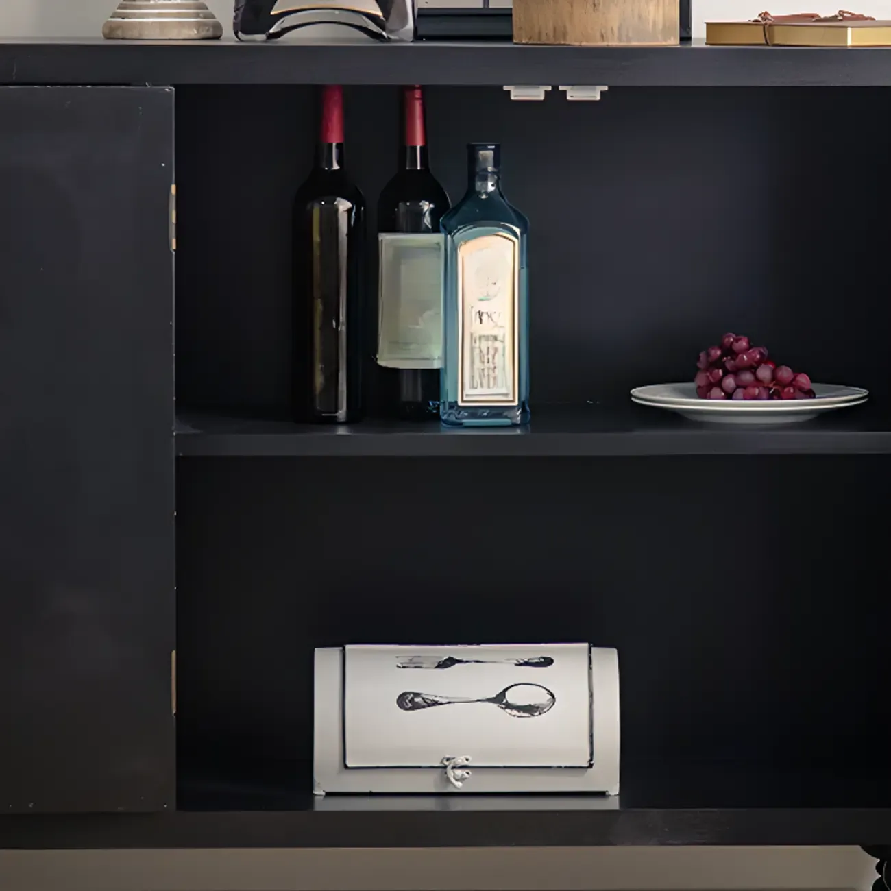 Mid-Century Wood Carved Cabinet for Living Room Decor Image - 10