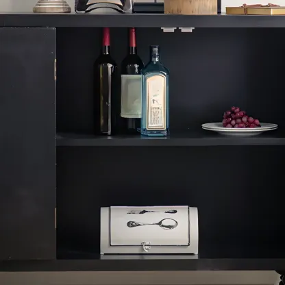 Mid-Century Wood Carved Cabinet for Living Room Decor Image - 10