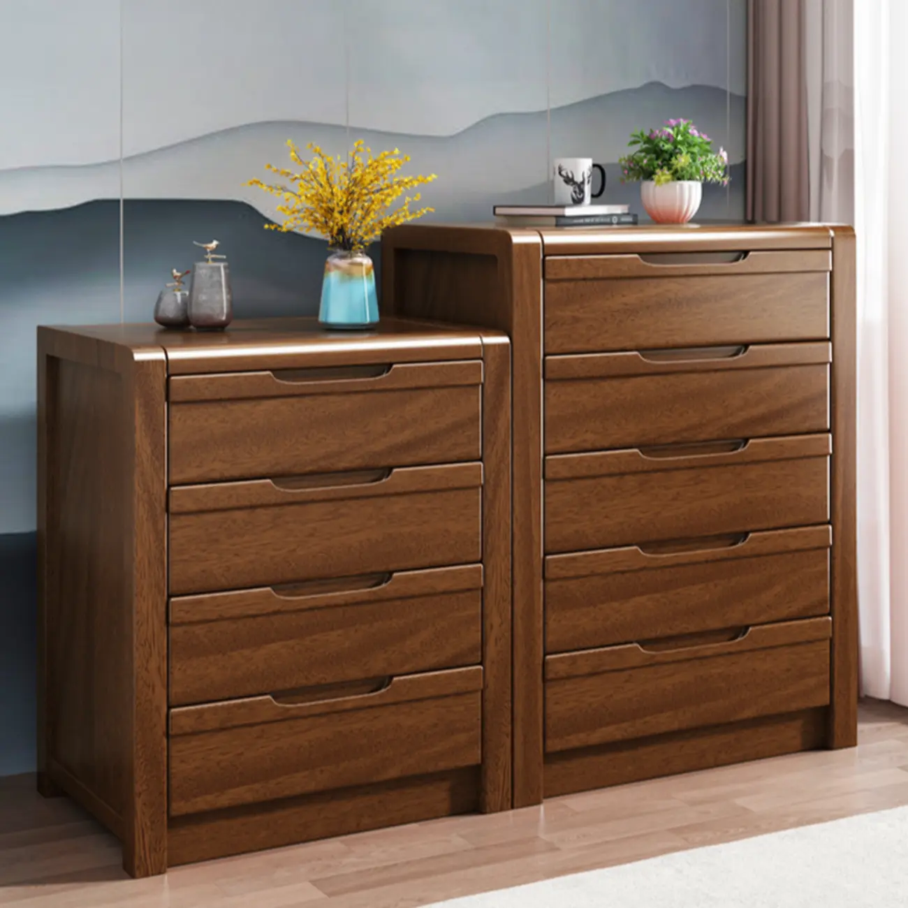 Mid-Century Solid Wood Cabinet with Freestanding Design Image - 1 | homeyfad