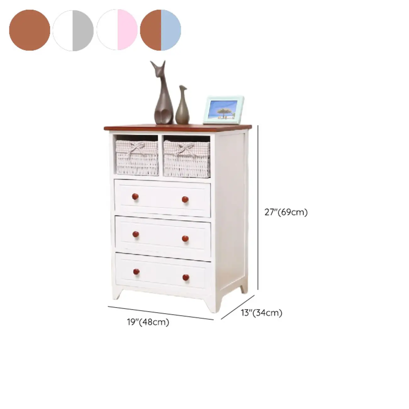 Modern Small Accent Cabinet with Drawers & Exterior Shelf #size | homeyfad