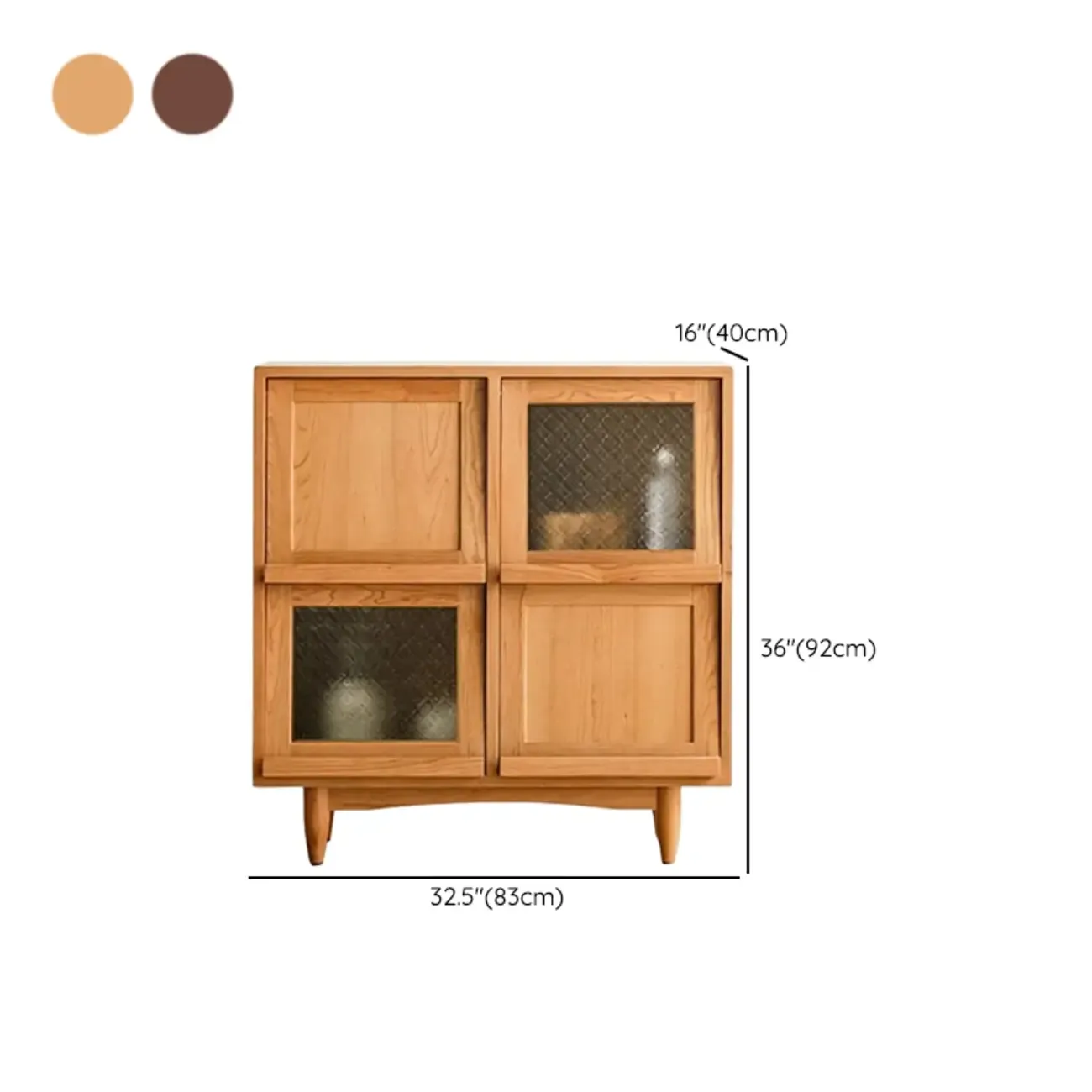 Standard Wooden Book Cabinet for Home, Natural Finish #size
