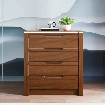 Mid-Century Solid Wood Cabinet with Freestanding Design Image - 3