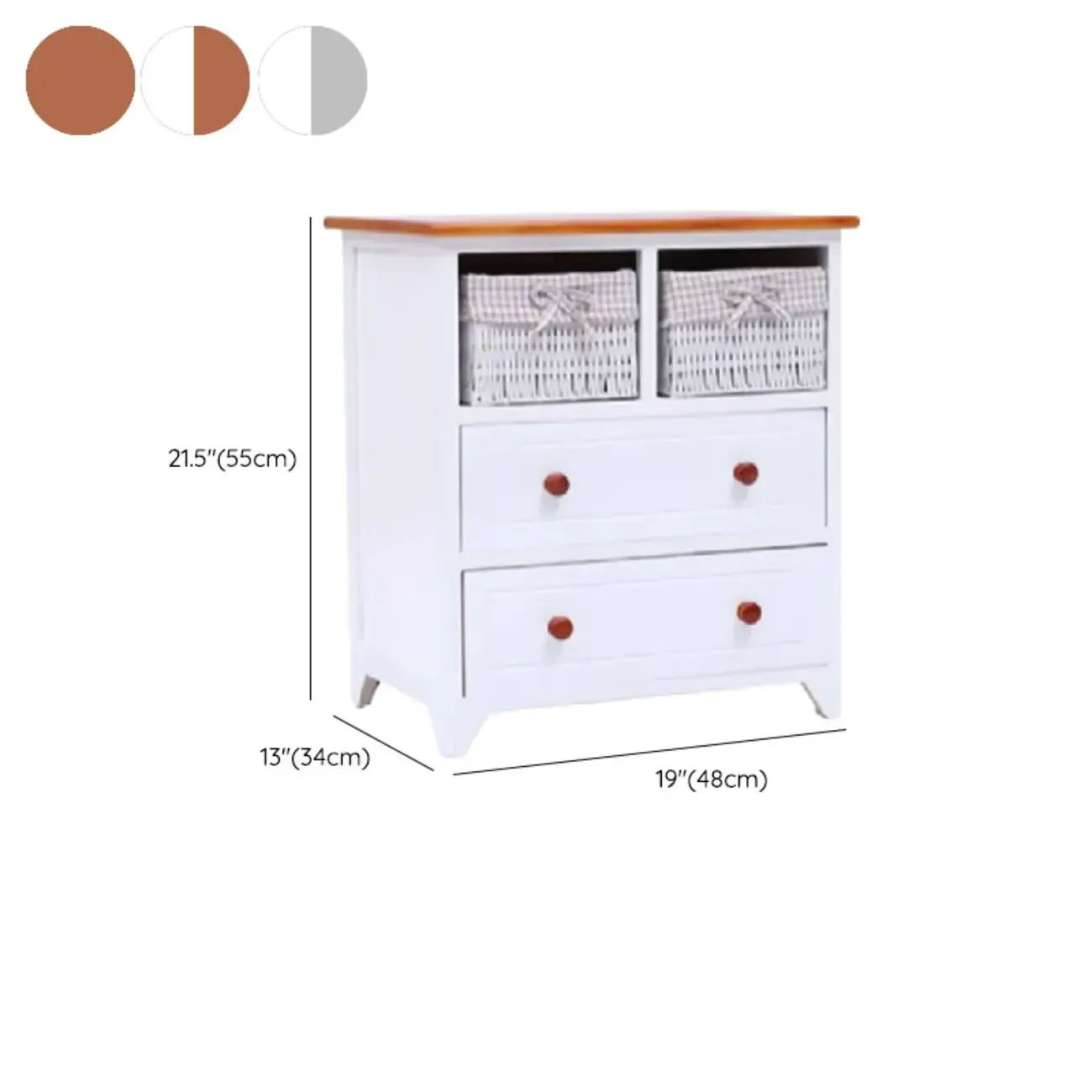 Modern Small Accent Cabinet with Drawers & Exterior Shelf Image - 19