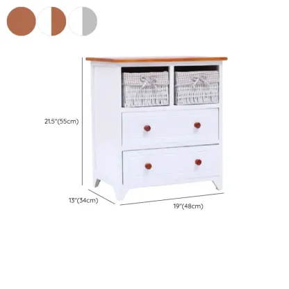 Modern Small Accent Cabinet with Drawers & Exterior Shelf Image - 19