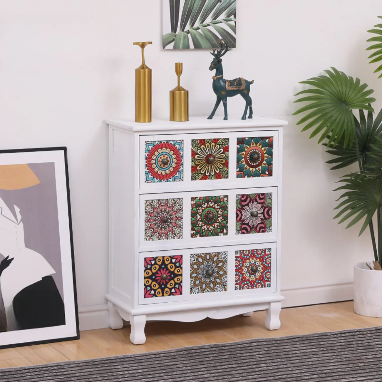 Mid-Century Modern Cabinet with Decorative patterns for Home Image - 32 | homeyfad