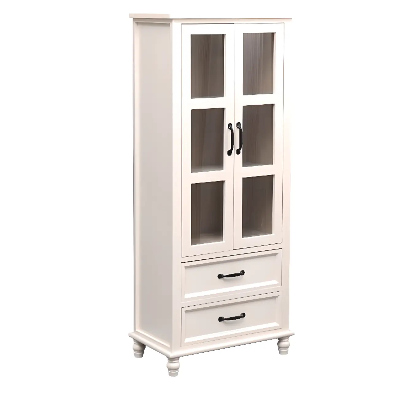 Freestanding Solid Wood White Cabinet with Drawers | homeyfad