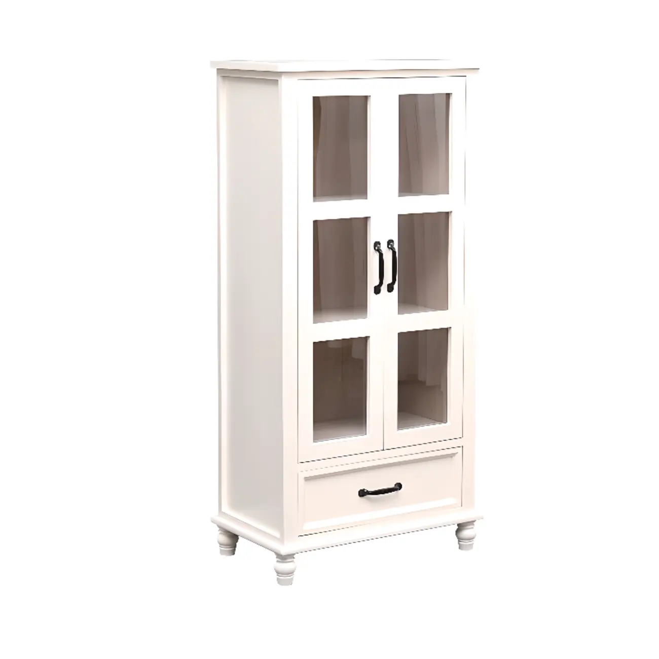 Freestanding Solid Wood White Cabinet with Drawers | homeyfad