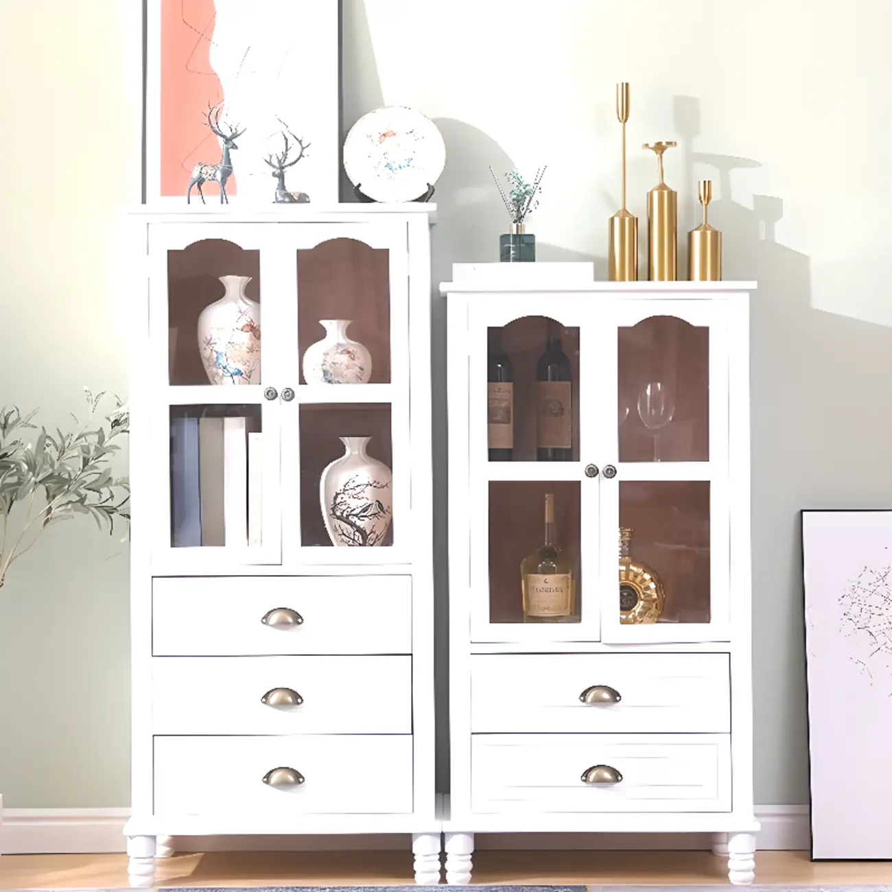Modern Solid Wood White Cabinet for Versatile Home Storage Image - 4 | homeyfad