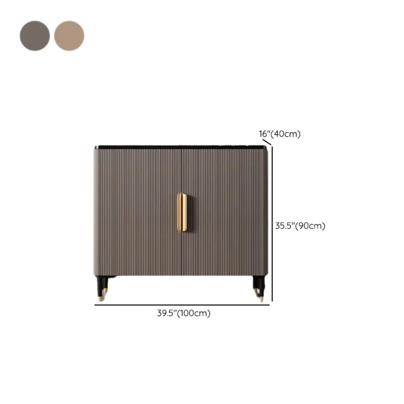 35.5" Glam Wooden Accent Cabinet for Living Room Decor #size