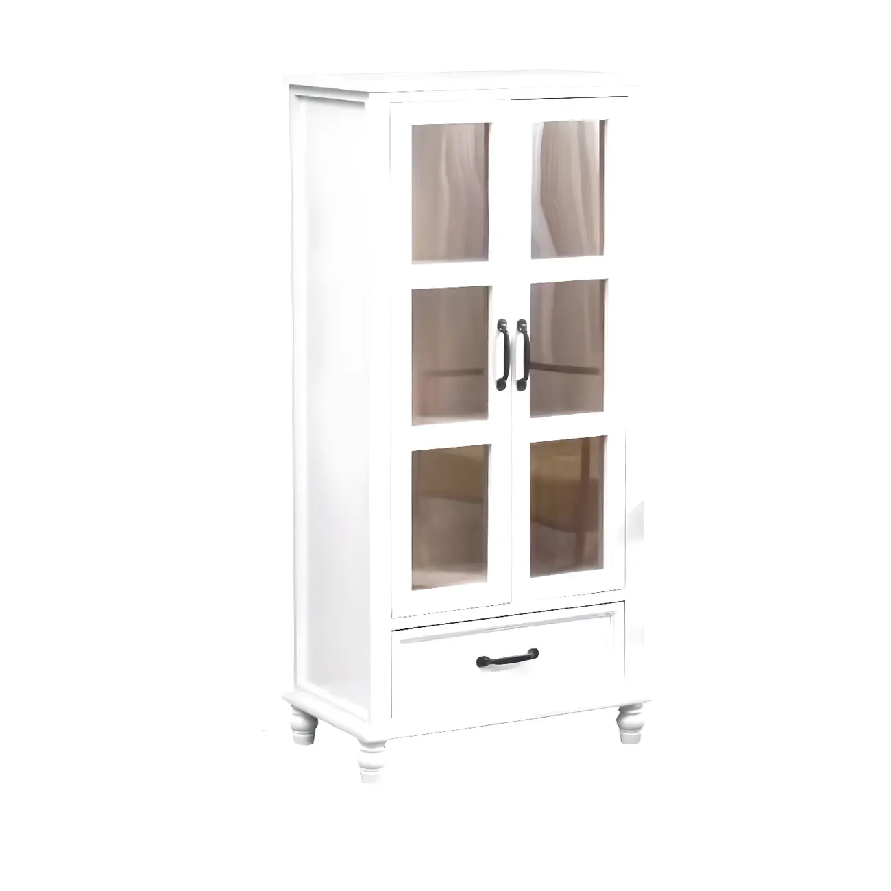 Freestanding Solid Wood White Cabinet with Drawers | homeyfad