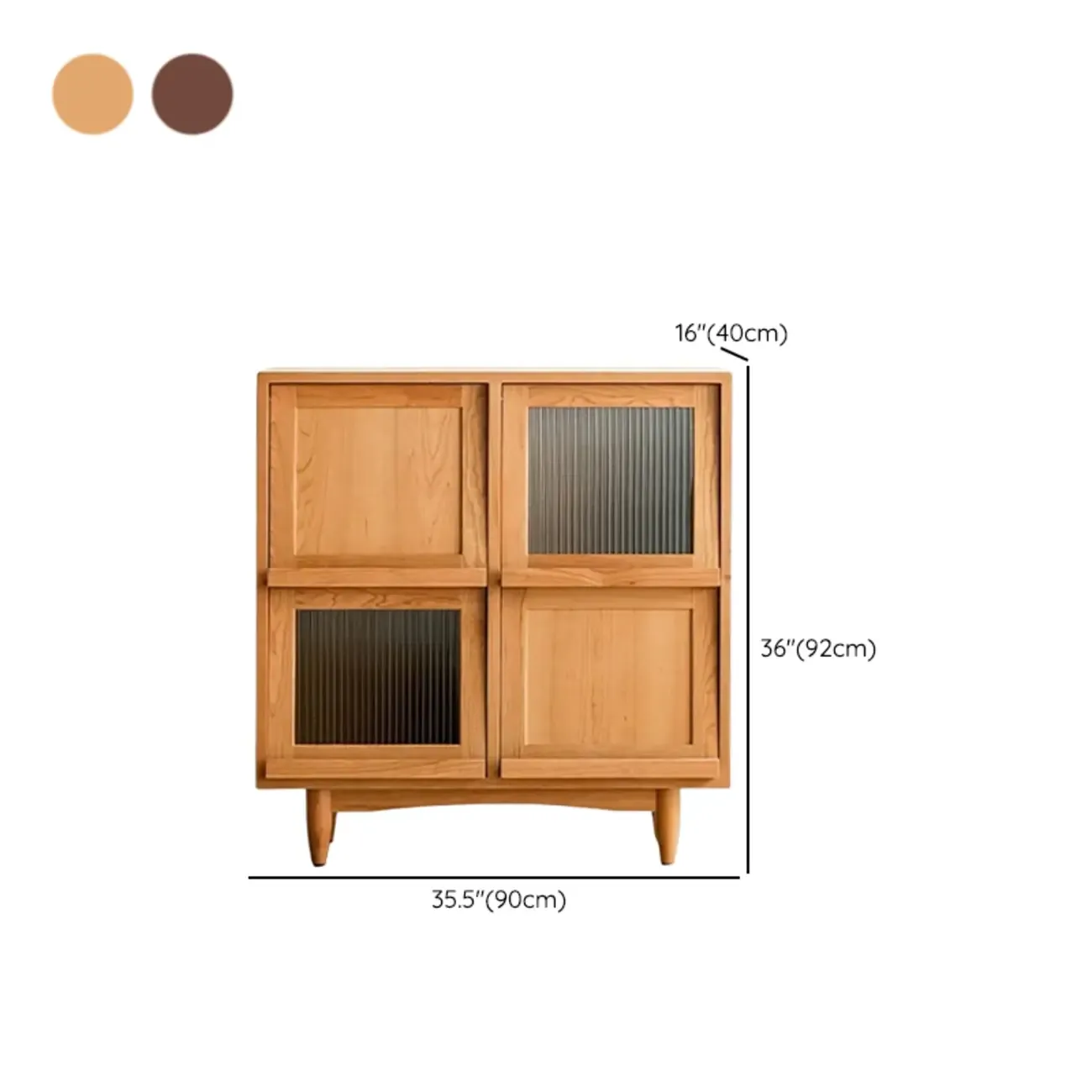 Standard Wooden Book Cabinet for Home, Natural Finish Image - 21