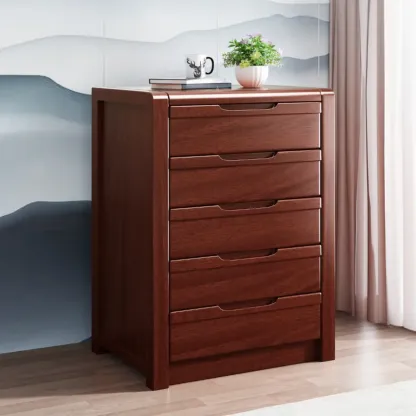 Mid-Century Solid Wood Cabinet with Freestanding Design Image - 7