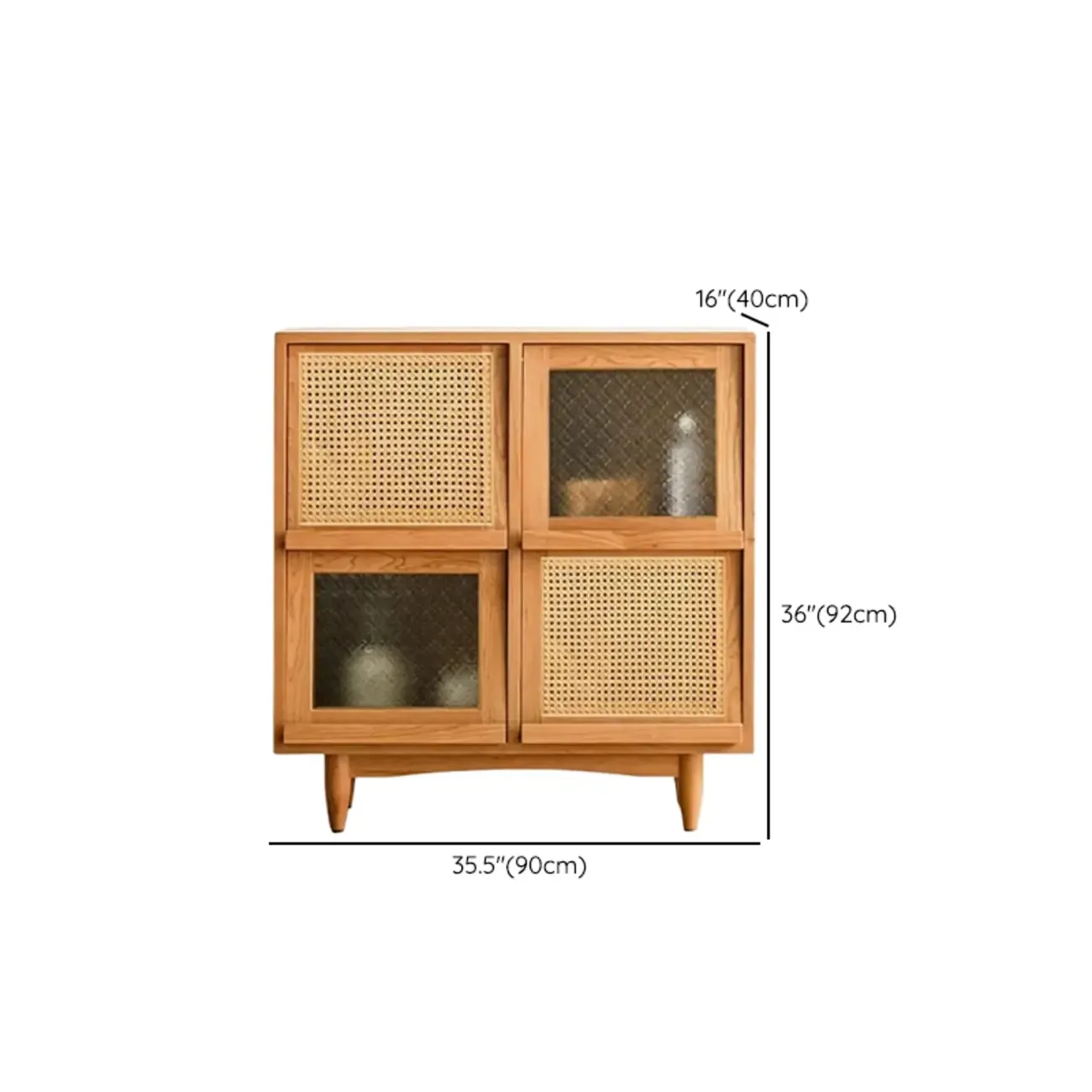 Standard Wooden Book Cabinet for Home, Natural Finish Image - 22