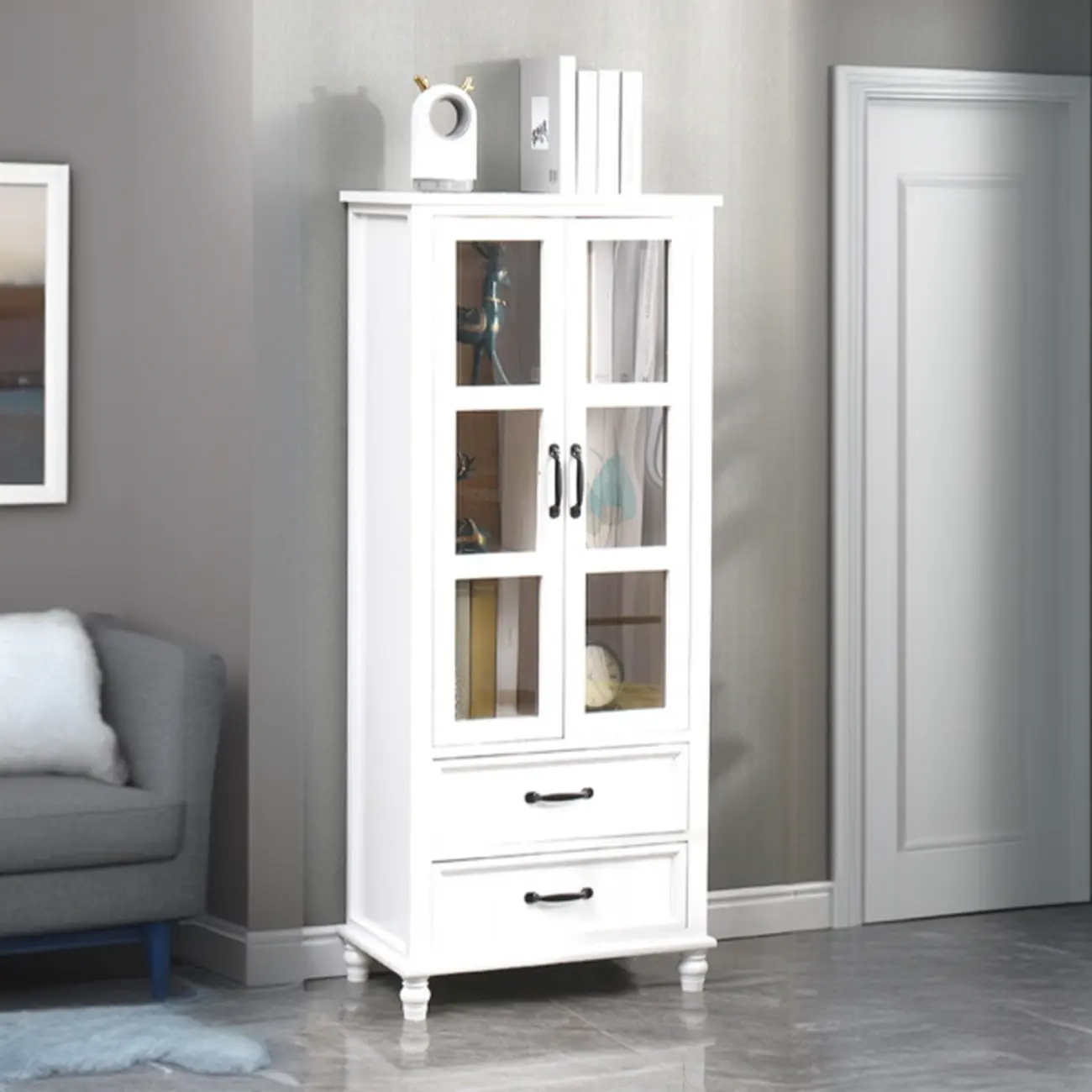 Modern Solid Wood White Cabinet for Versatile Home Storage Image - 6 | homeyfad