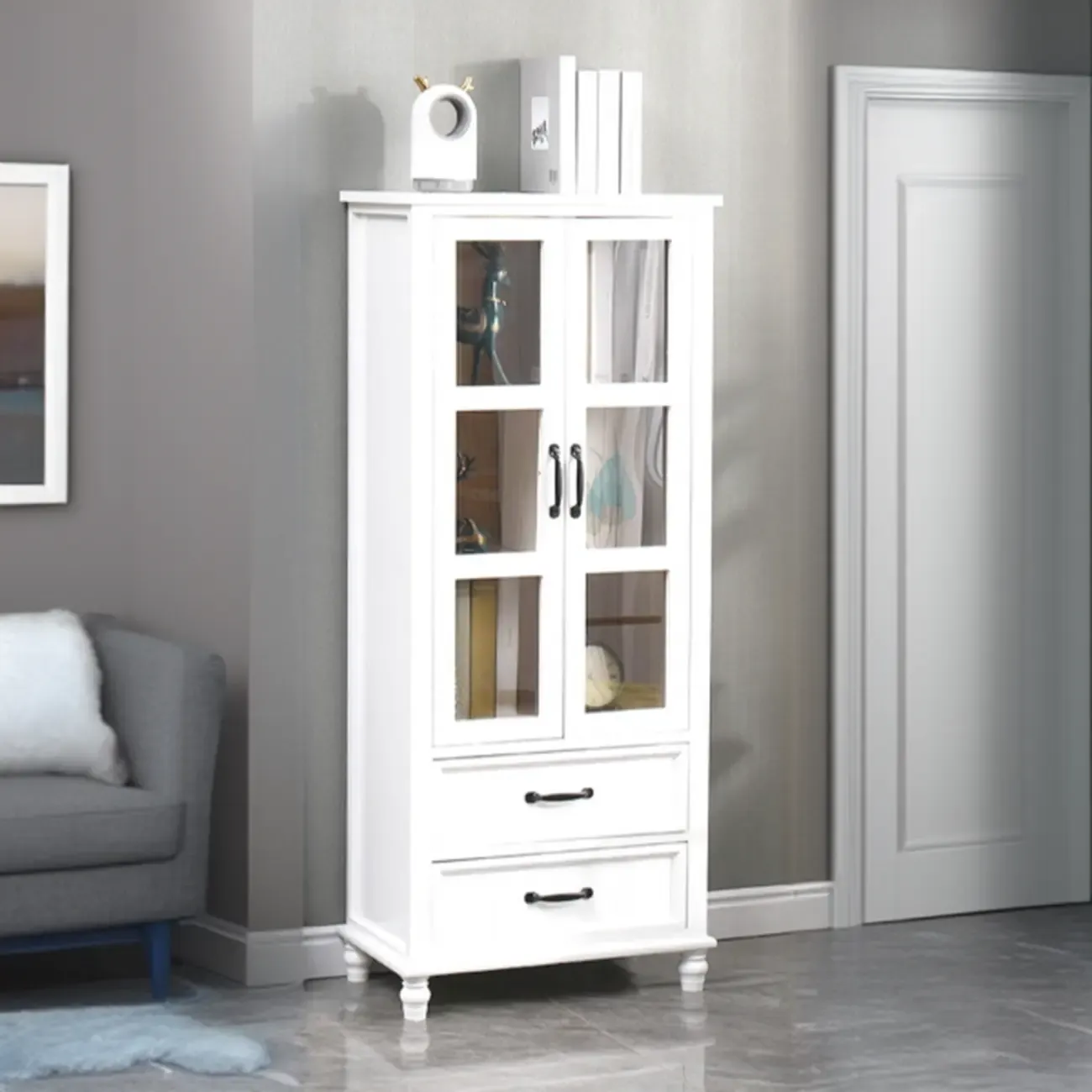Modern Solid Wood White Cabinet for Versatile Home Storage Image - 6