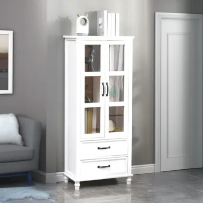 Modern Solid Wood White Cabinet for Versatile Home Storage Image - 6