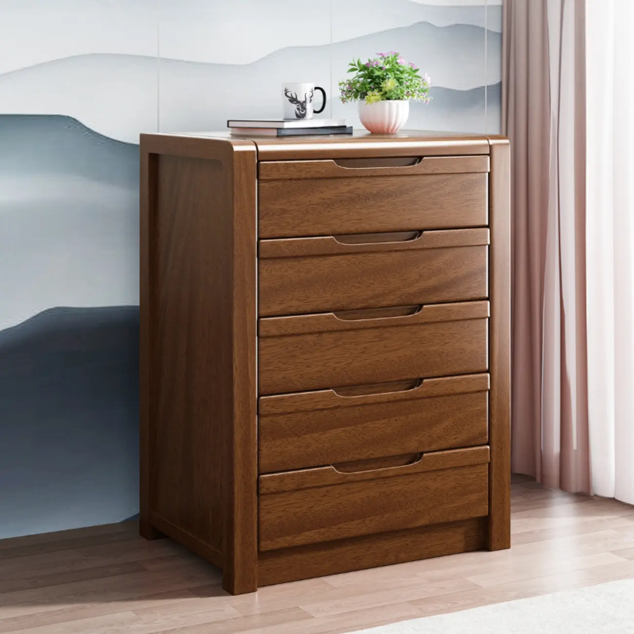 Mid-Century Solid Wood Cabinet with Freestanding Design Image - 8 | homeyfad