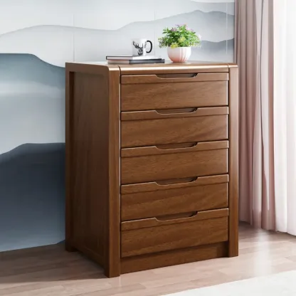 Mid-Century Solid Wood Cabinet with Freestanding Design Image - 8