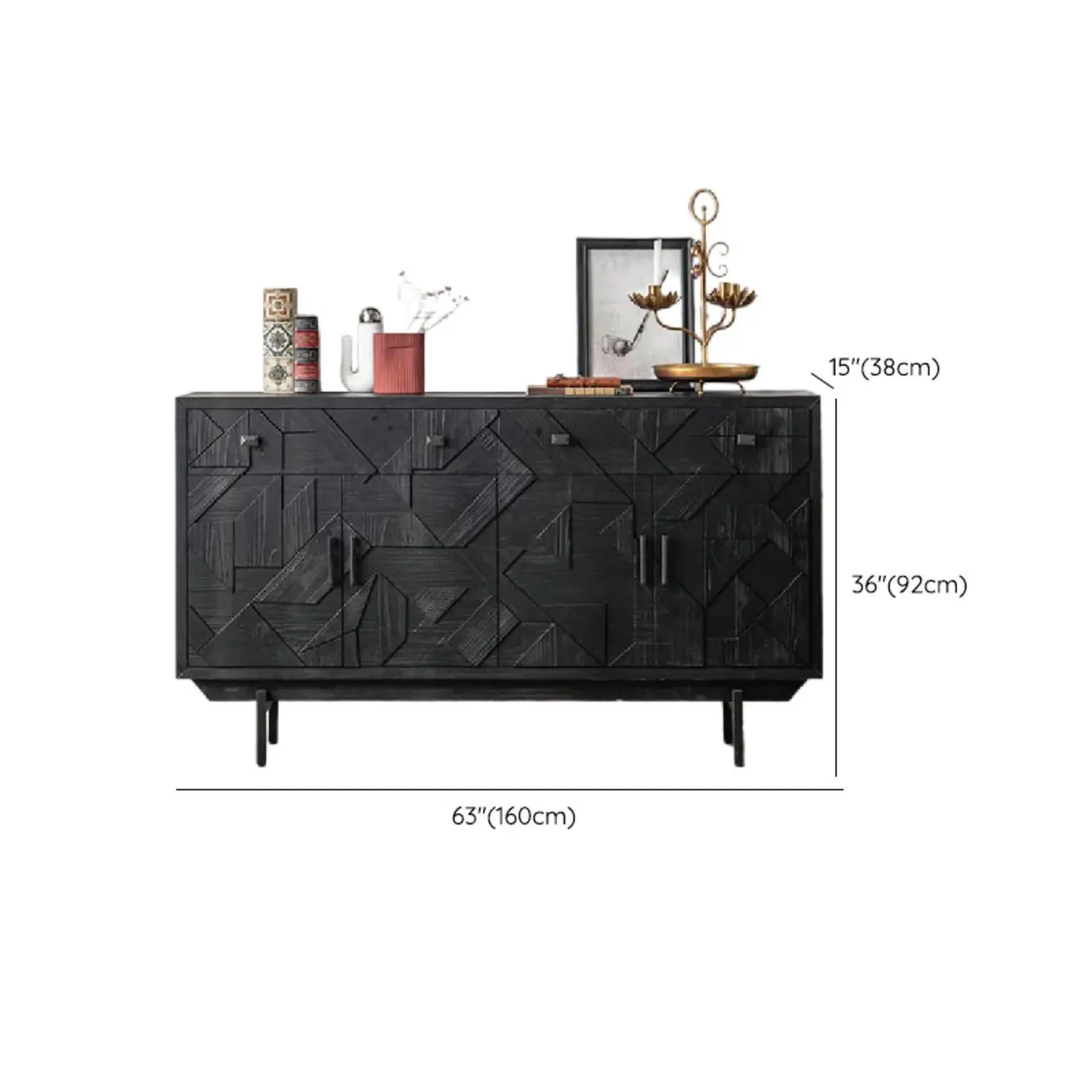 Mid-Century Wood Carved Cabinet for Living Room Decor Image - 19 | homeyfad