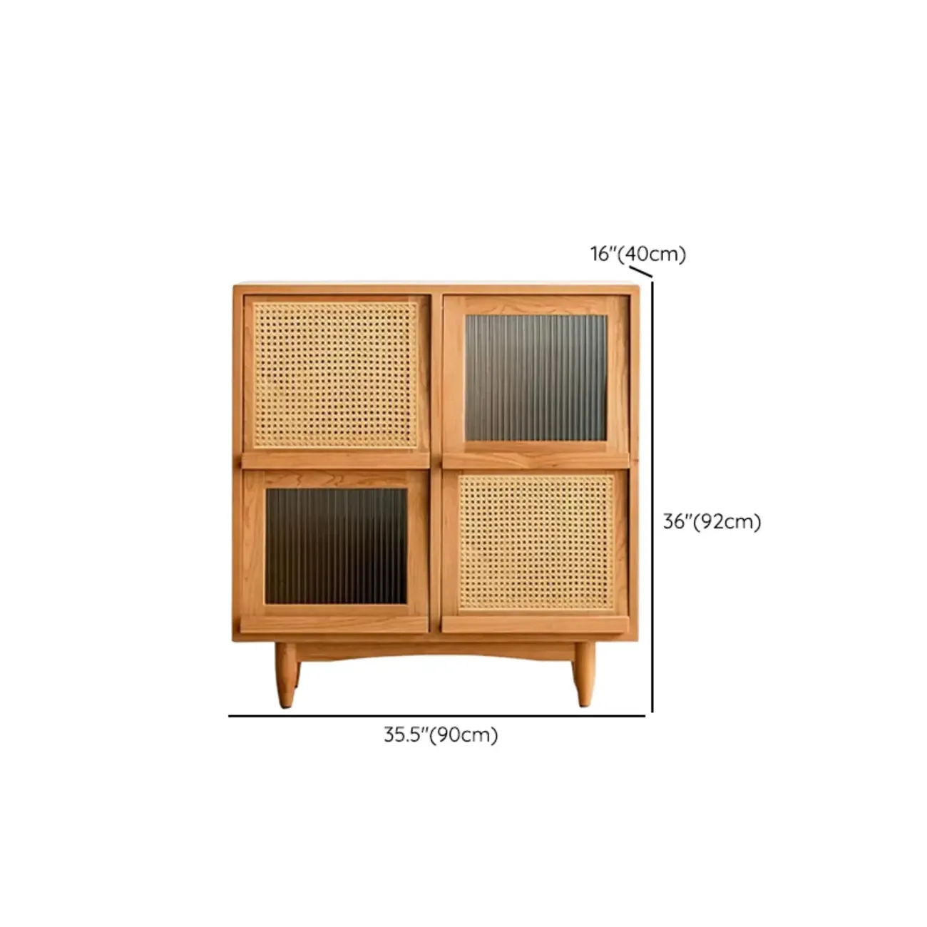 Standard Wooden Book Cabinet for Home, Natural Finish Image - 23