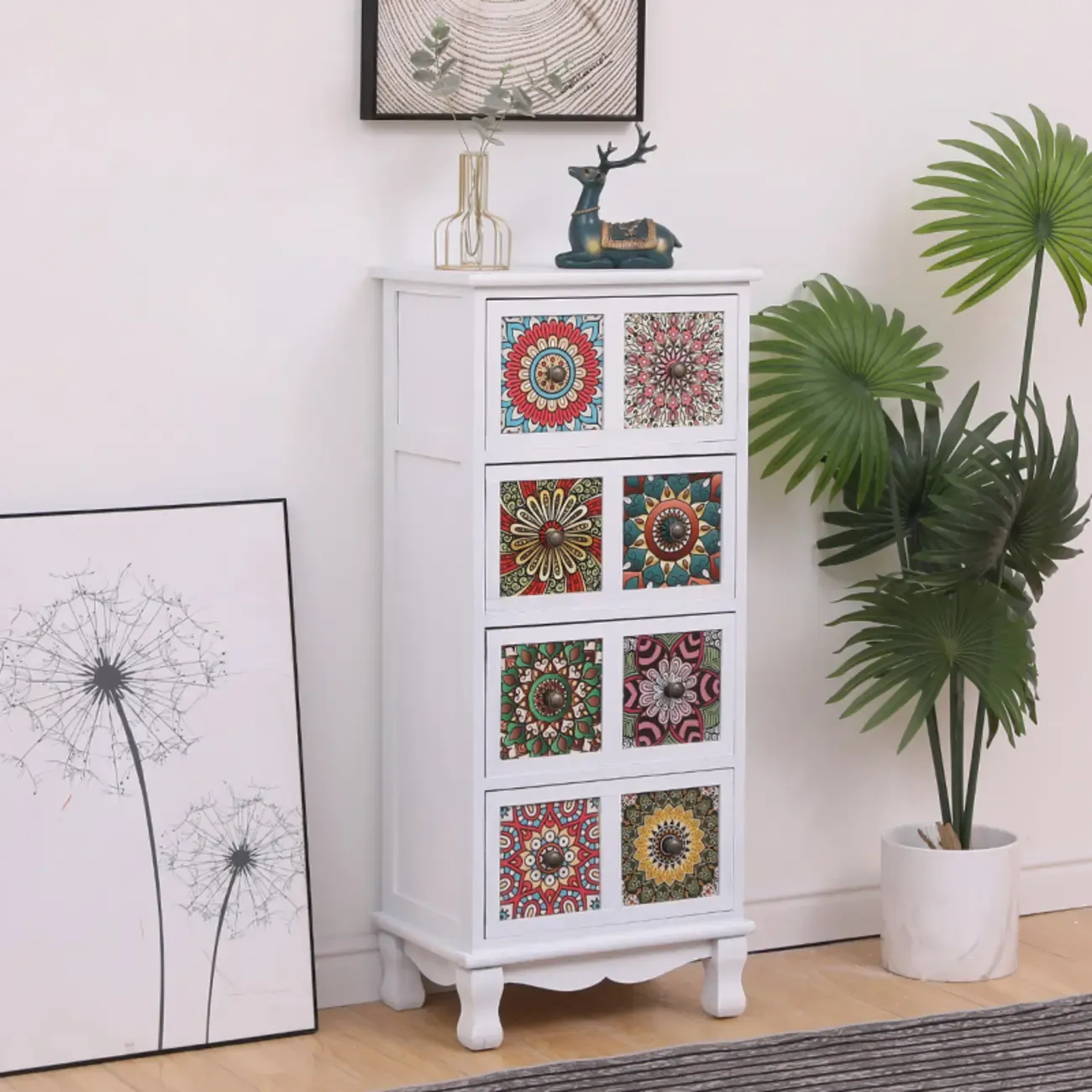 Mid-Century Modern Cabinet with Decorative patterns for Home Image - 36