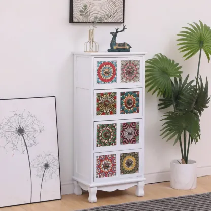 Mid-Century Modern Cabinet with Decorative patterns for Home Image - 36