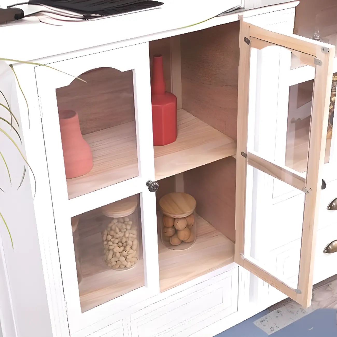 Modern Solid Wood White Cabinet for Versatile Home Storage Image - 8 | homeyfad