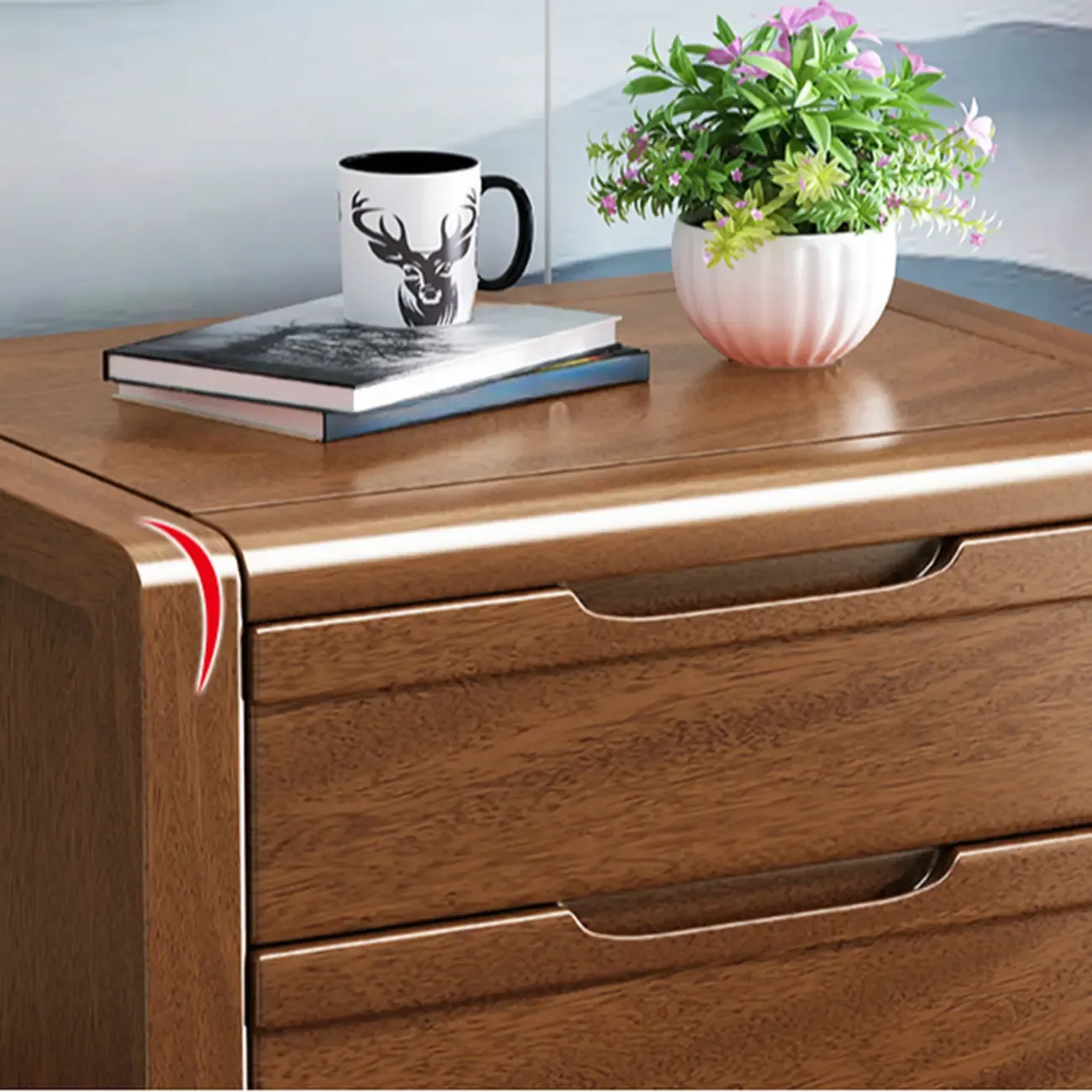 Mid-Century Solid Wood Cabinet with Freestanding Design Image - 10