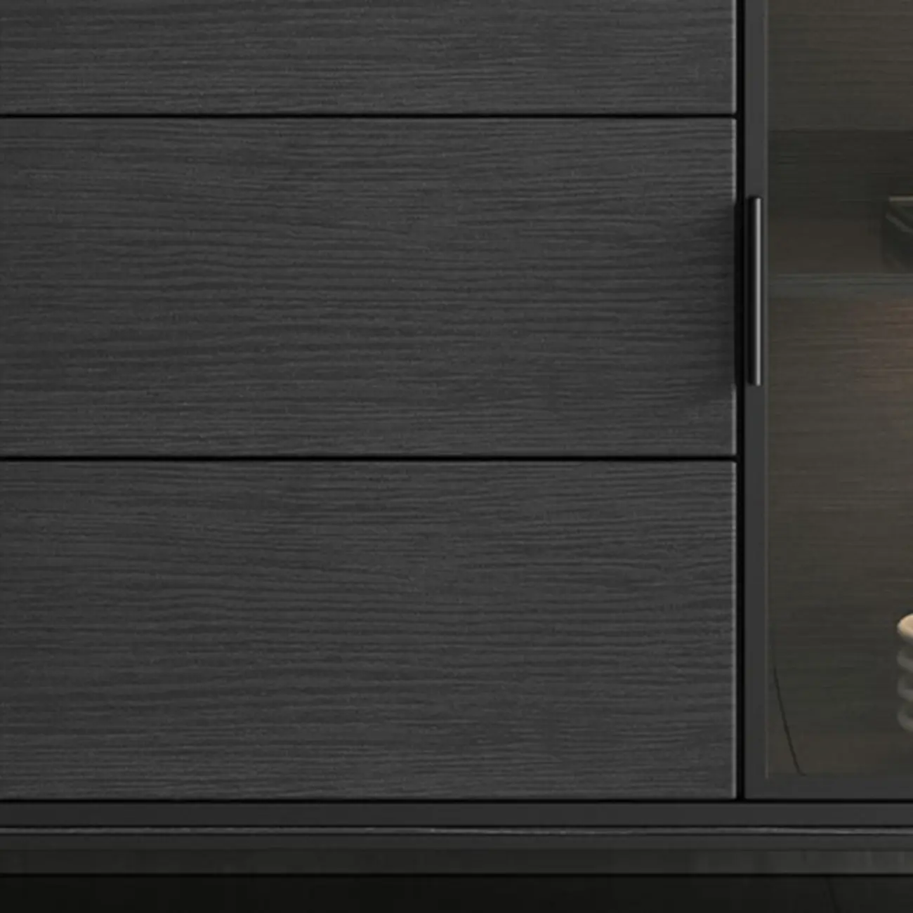 Modern Wooden Buffet Table with Stone Top and Storage Image - 10 | homeyfad