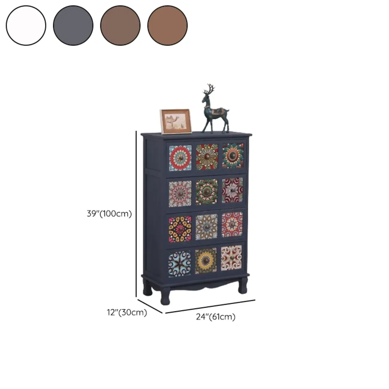 Mid-Century Modern Cabinet with Decorative patterns for Home Image - 41