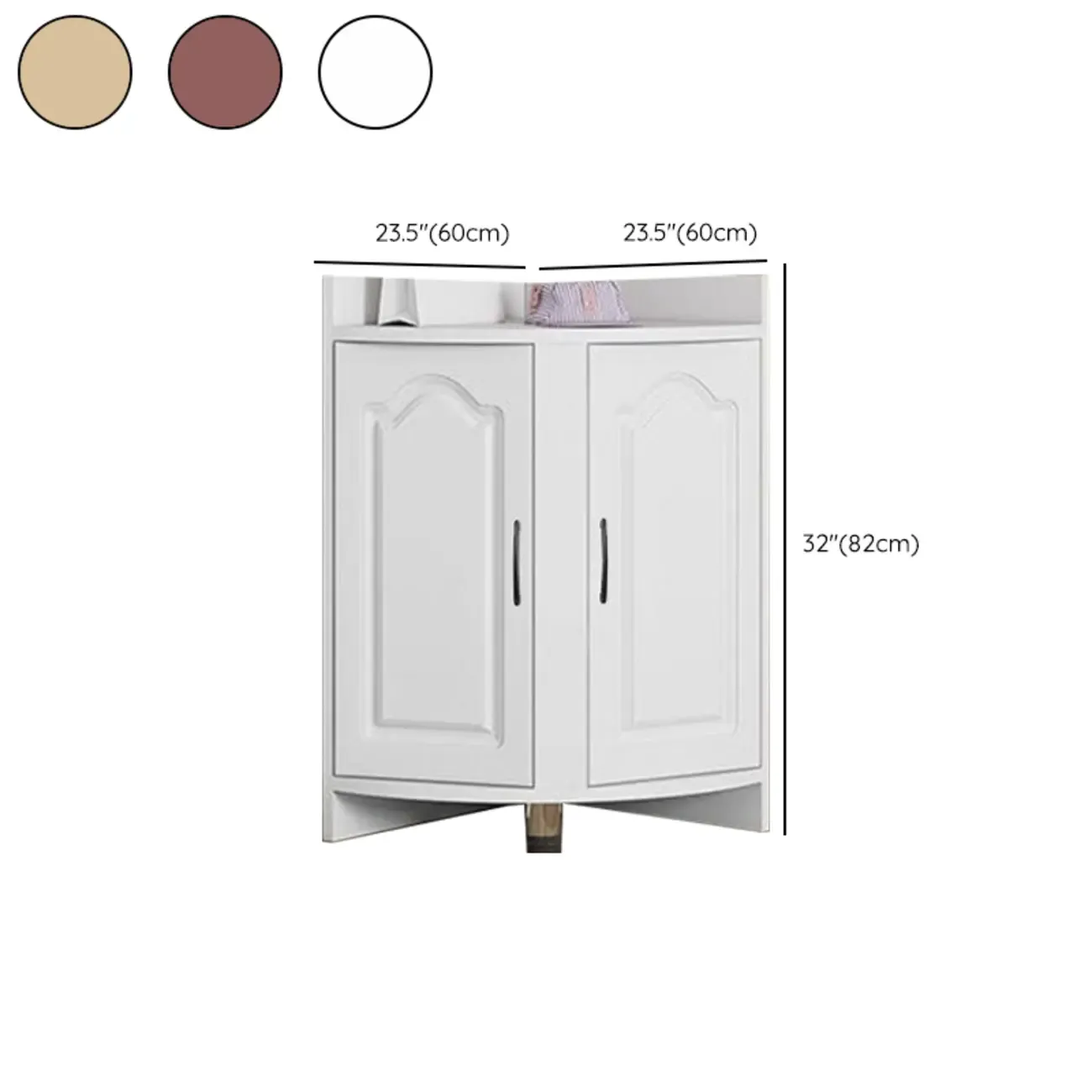 Modern Triangle Wooden Accent Cabinet for Living Room Space Image - 14