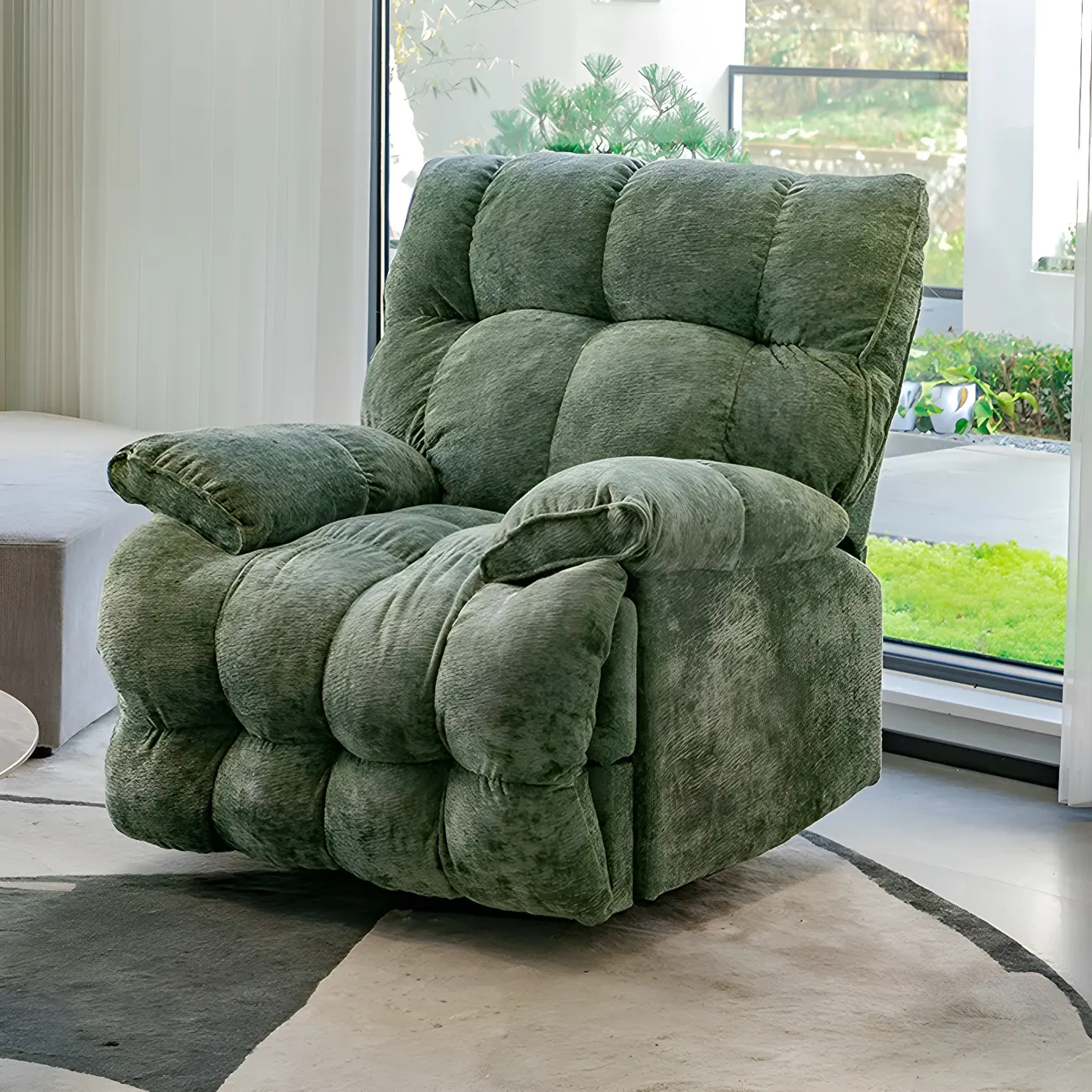 Modern Velvet Manual/Power Rocker Recliner Chair Image - 1 | homeyfad
