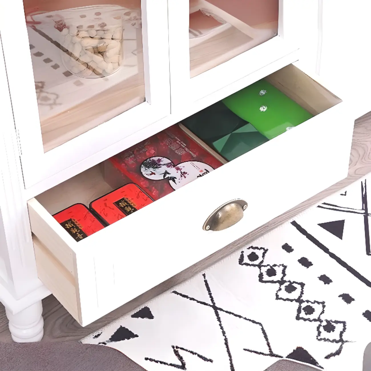 Modern Solid Wood White Cabinet for Versatile Home Storage Image - 13 | homeyfad