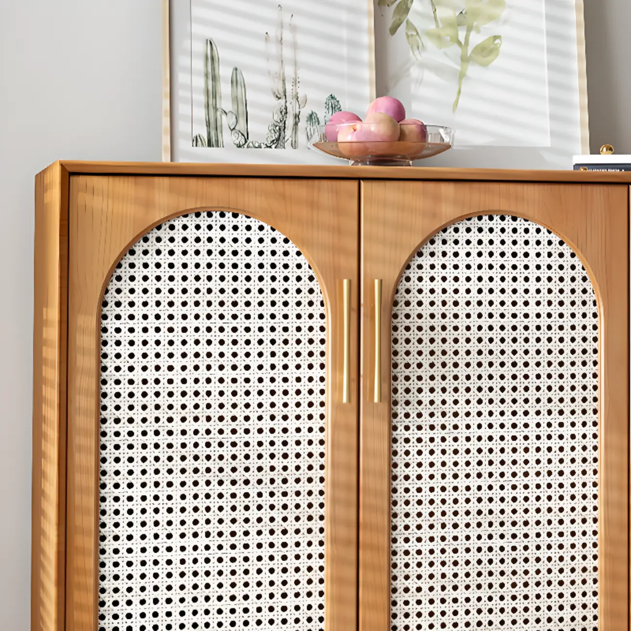 Tropical Pine Wood Accent Cabinet in Rectangular Shape Image - 6 | homeyfad