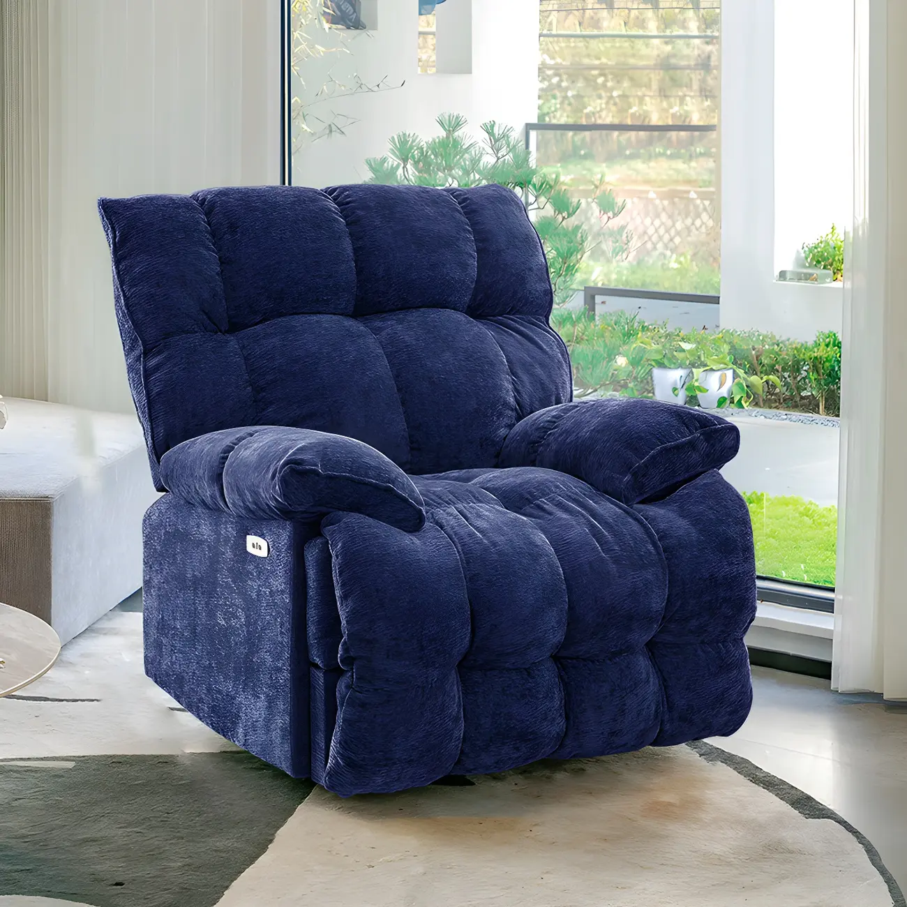Modern Velvet Manual/Power Rocker Recliner Chair Image - 2 | homeyfad
