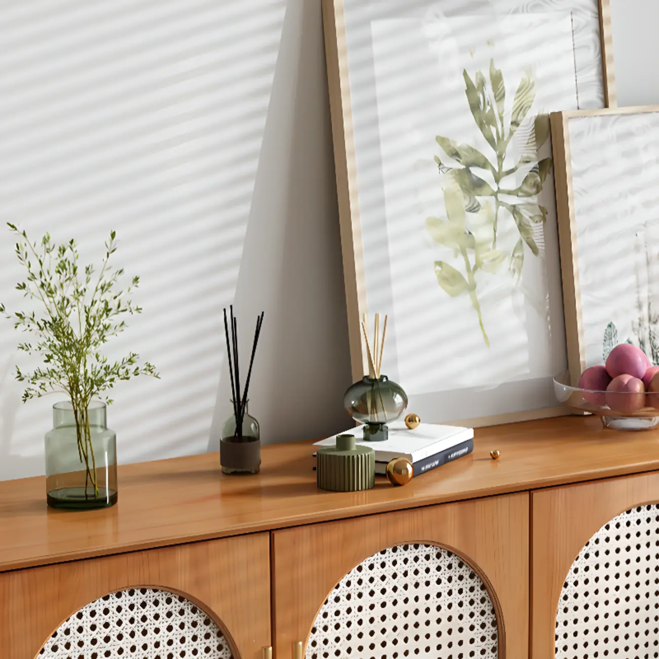 Tropical Pine Wood Accent Cabinet in Rectangular Shape Image - 7 | homeyfad