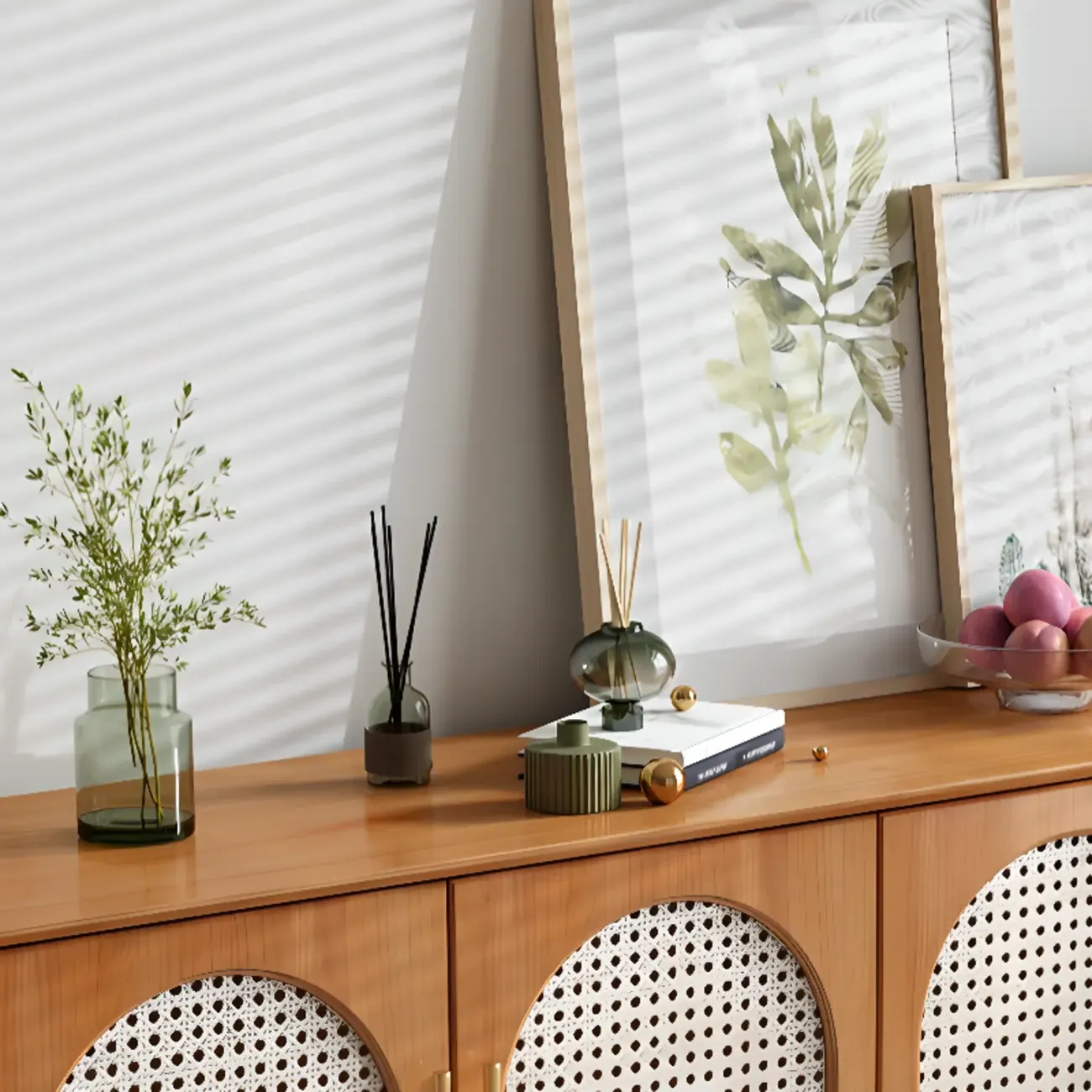 Tropical Pine Wood Accent Cabinet in Rectangular Shape Image - 7