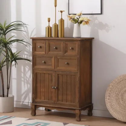 Rustic Waterproof Accent Cabinet for Living Room Storage Image - 3