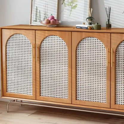 Tropical Pine Wood Accent Cabinet in Rectangular Shape Image - 8