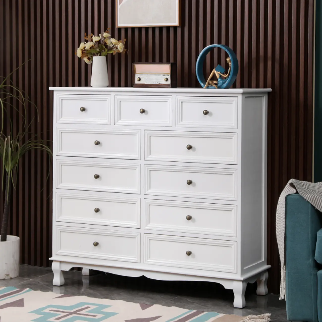 Rustic Waterproof Accent Cabinet for Living Room Storage Image - 4 | homeyfad