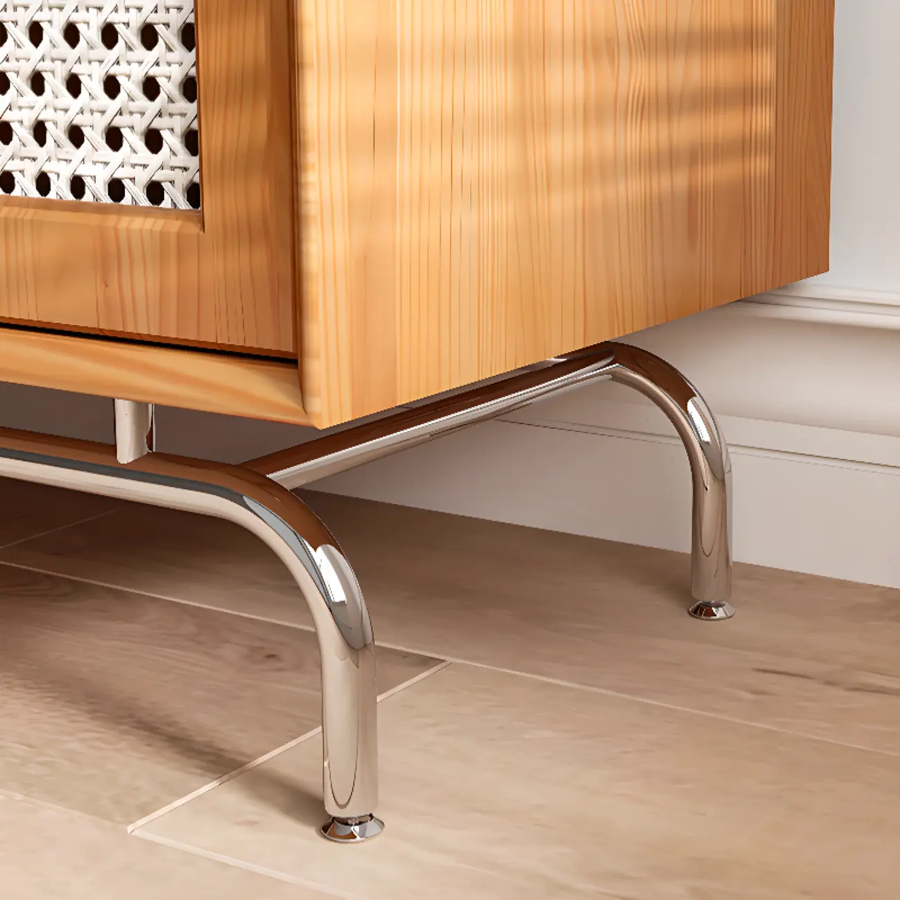 Tropical Pine Wood Accent Cabinet in Rectangular Shape Image - 9 | homeyfad